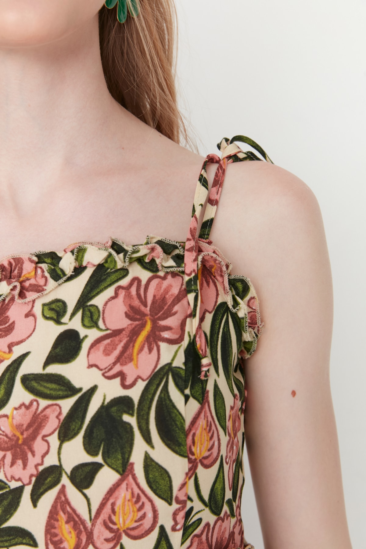 Trendyol Ecru Rope Strap Woven Dress