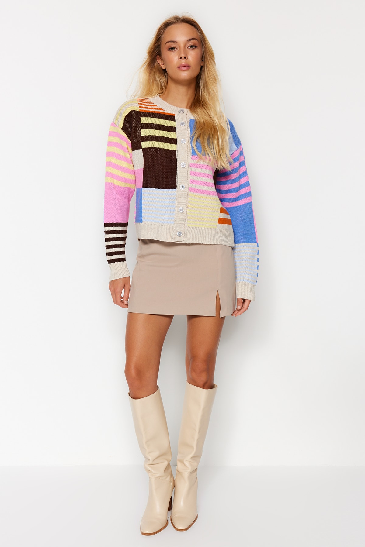 Trendyol Cardigan - Ecru - Regular fit