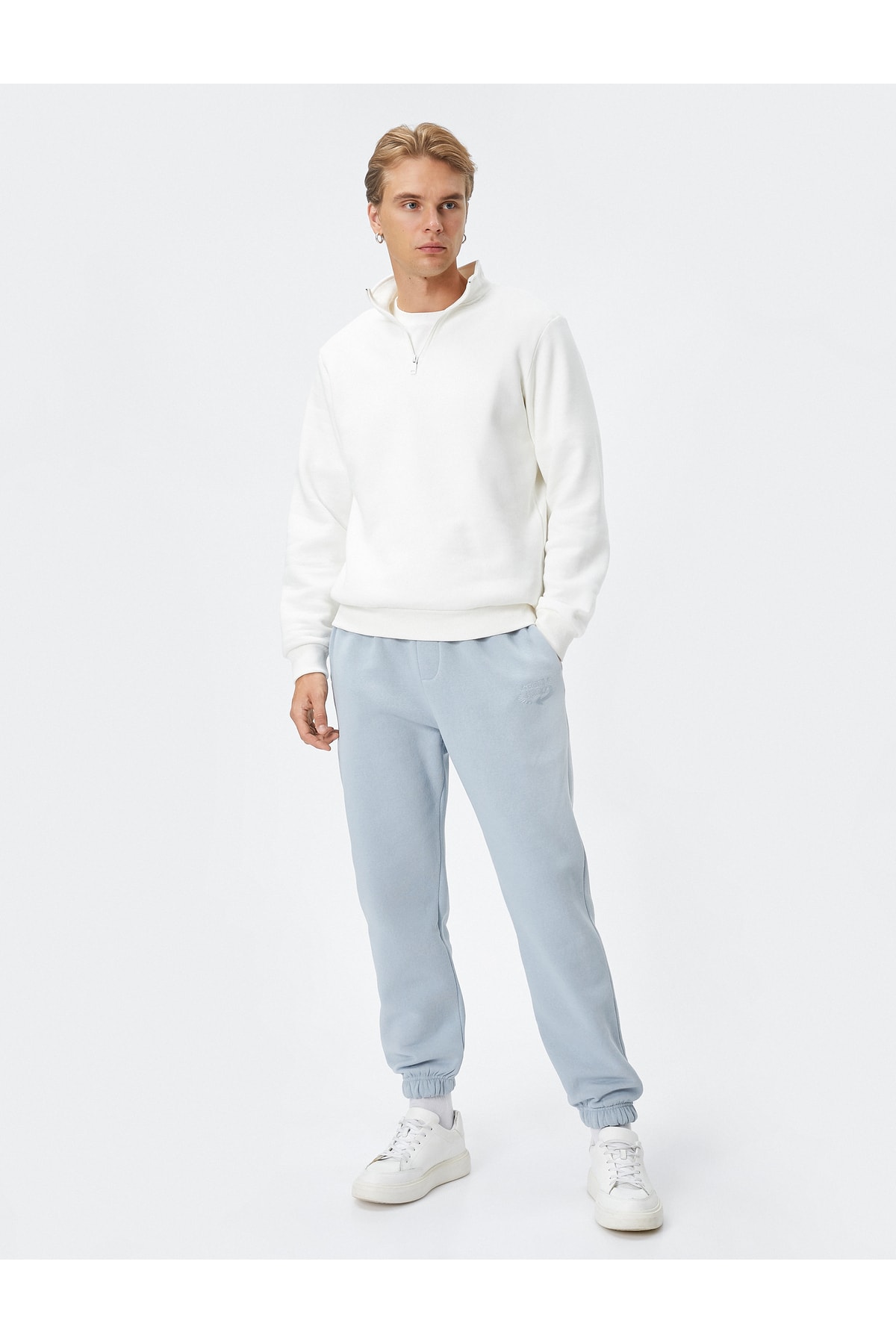 Koton Jogger Sweatpants Laced Waist Pocket Detailed Embroidered