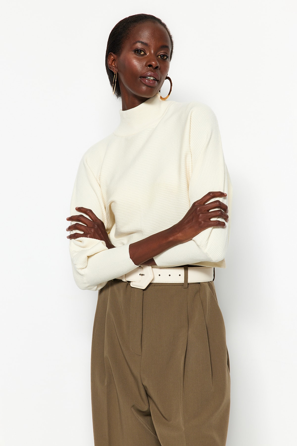 Trendyol Sweater - Ecru - Regular fit