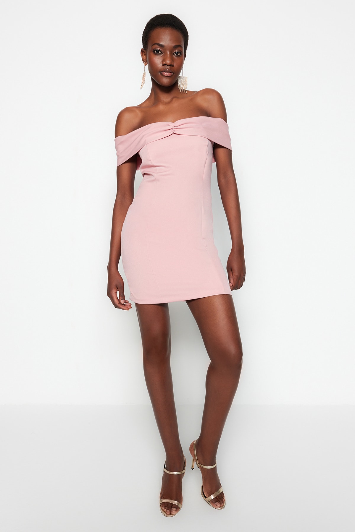 Rochie de seara Trendyol Powder Lined Worn Salopeta