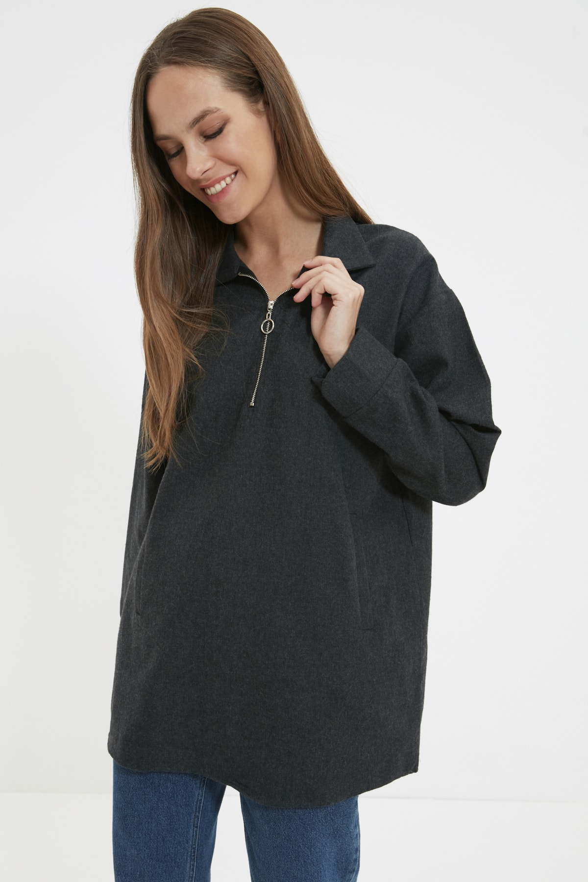 Trendyol Tunic - Gray - Regular fit