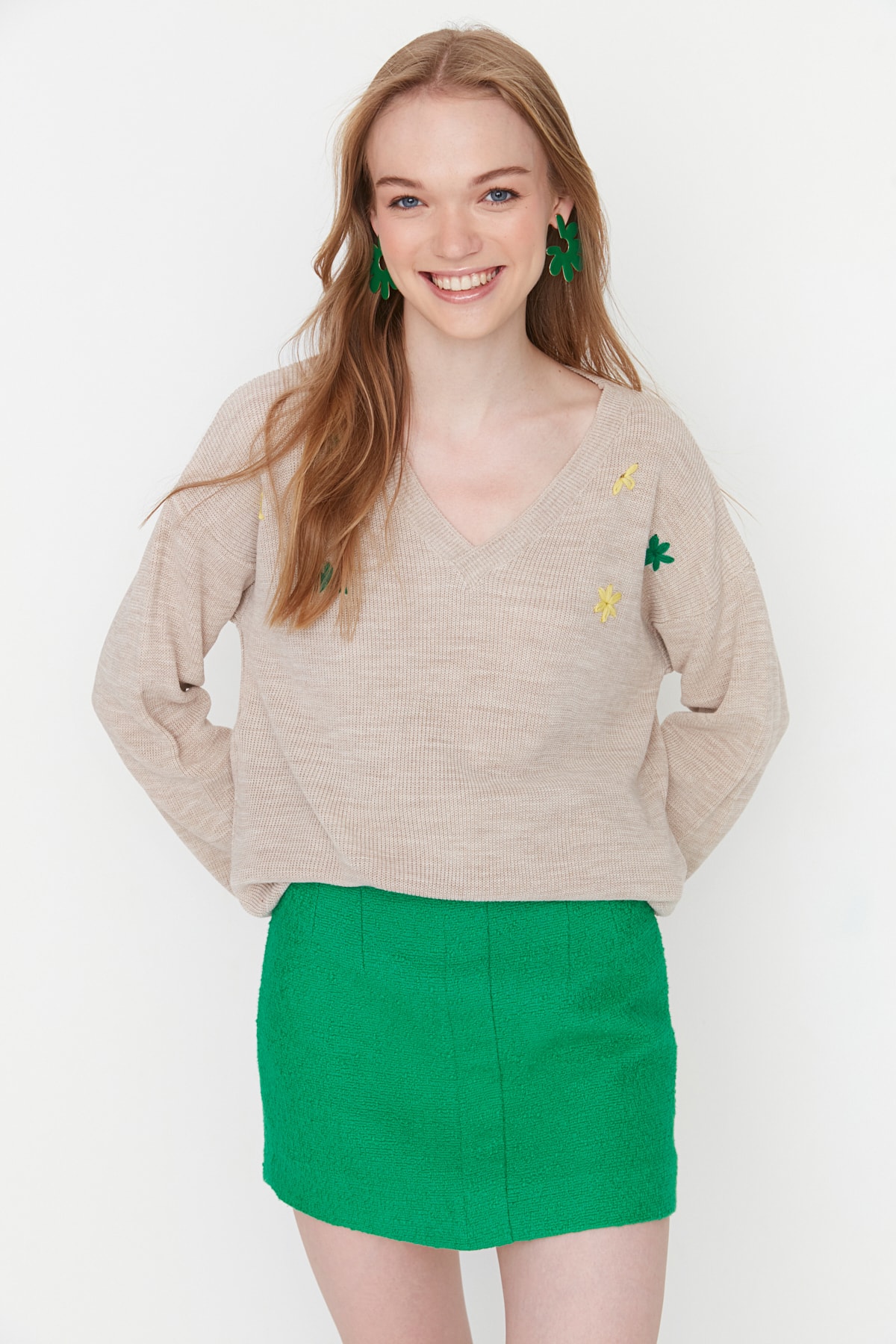 Trendyol Stone Embroidery Detailed Knitwear Sweater