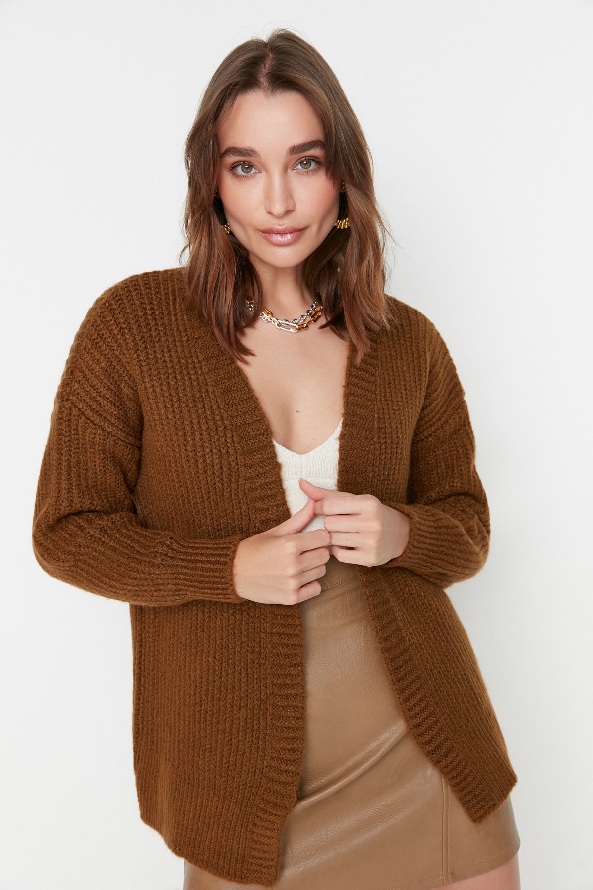 Trendyol Cardigan - Brown - Regular fit