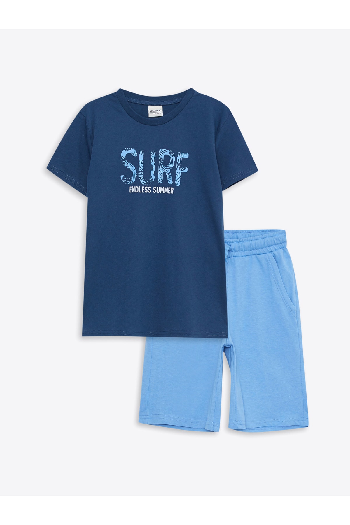 LC Waikiki Boys' Crew Neck Printed Short Sleeve T-Shirt And Bermuda