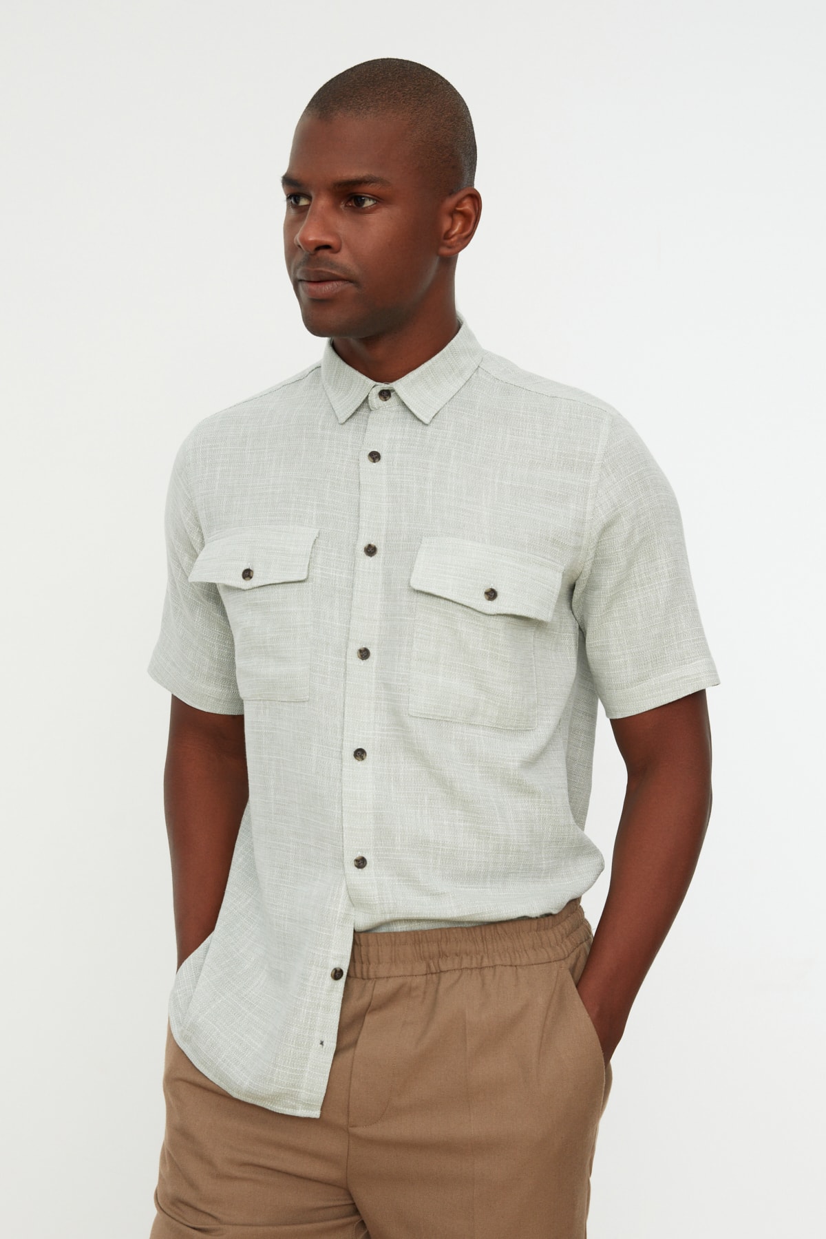 Trendyol Shirt - Khaki - Regular fit