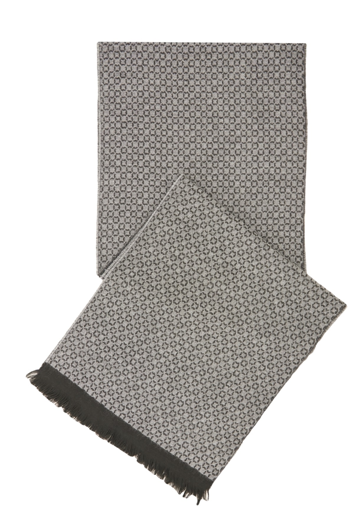 ALTINYILDIZ CLASSICS Men's Black-gray Patterned Knitted Scarf