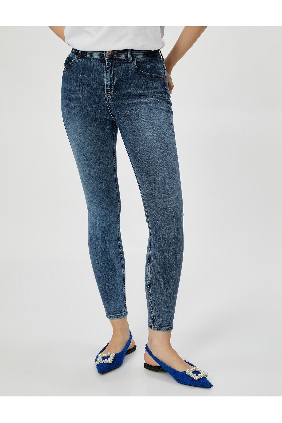 Koton Džínsy s vysokým pásom Úzke nohy - Carmen Jeans