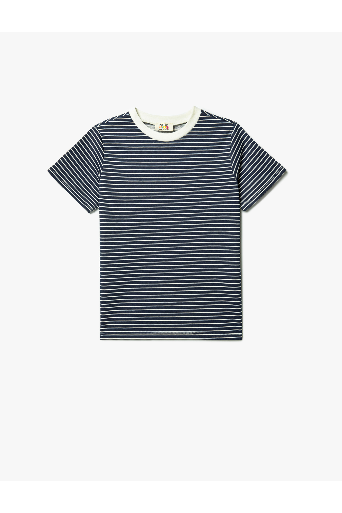 Levně Koton Striped T-Shirt Short Sleeve Crew Neck Cotton