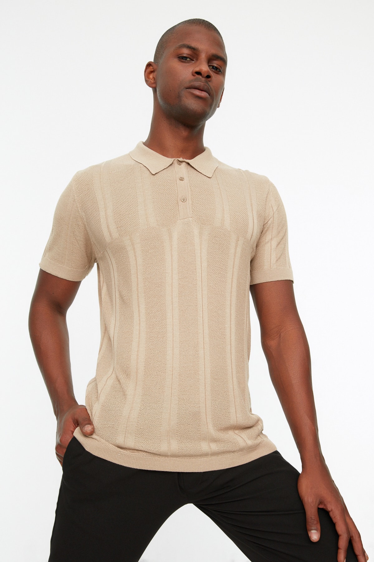 Trendyol Polo T-shirt - Beige - Regular fit