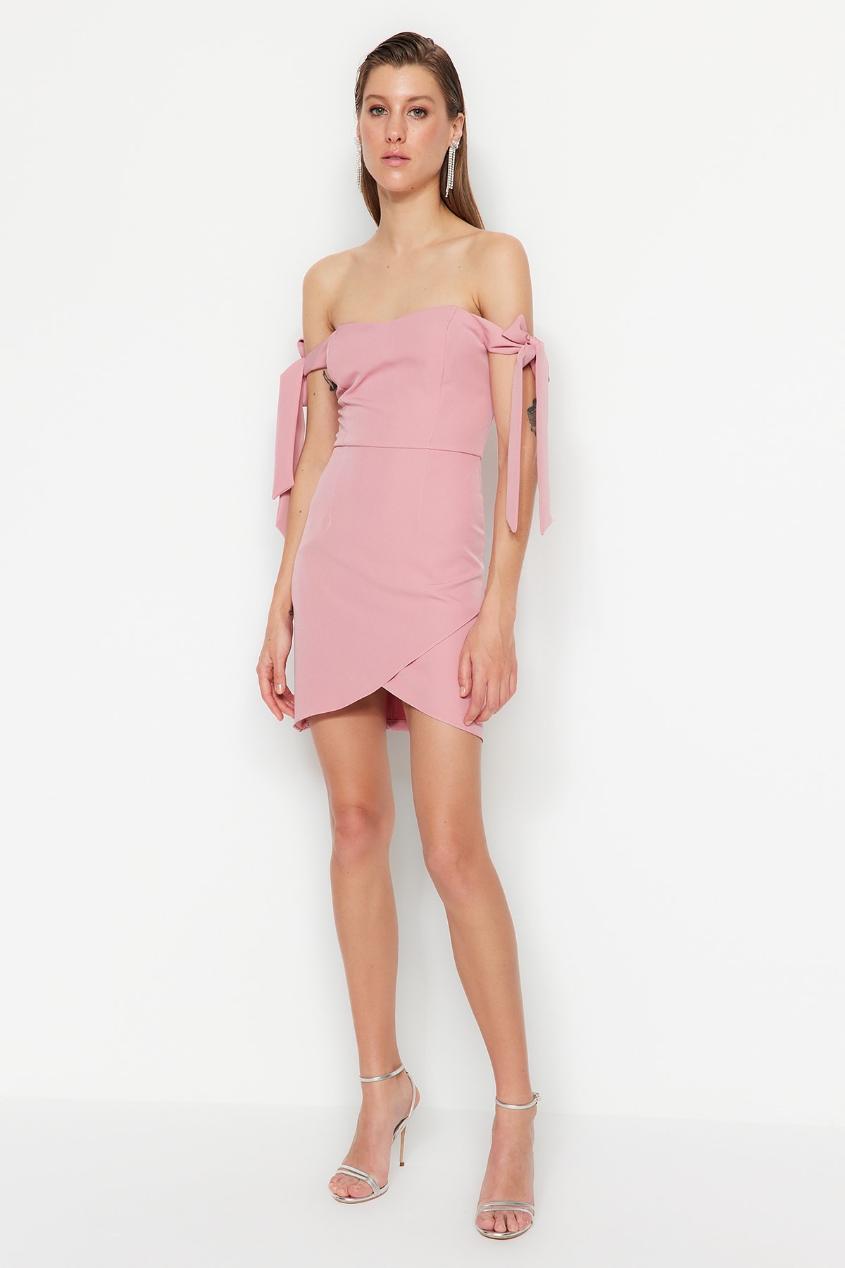 Rochie de seară elegantă Trendyol Powder Double Breasted