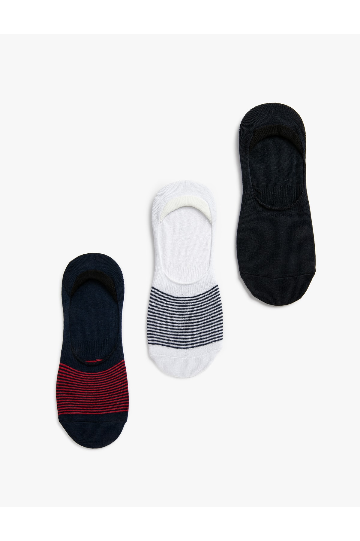 Koton 3-Pack Striped Sneaker Socks Set