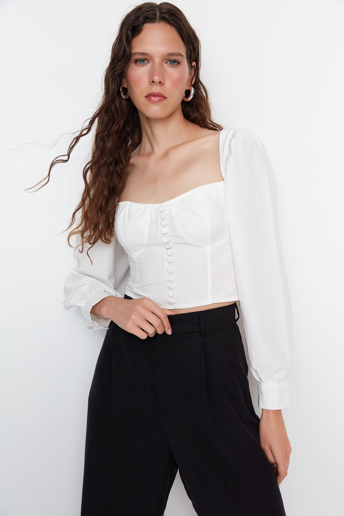 Top dama Trendyol Ecru