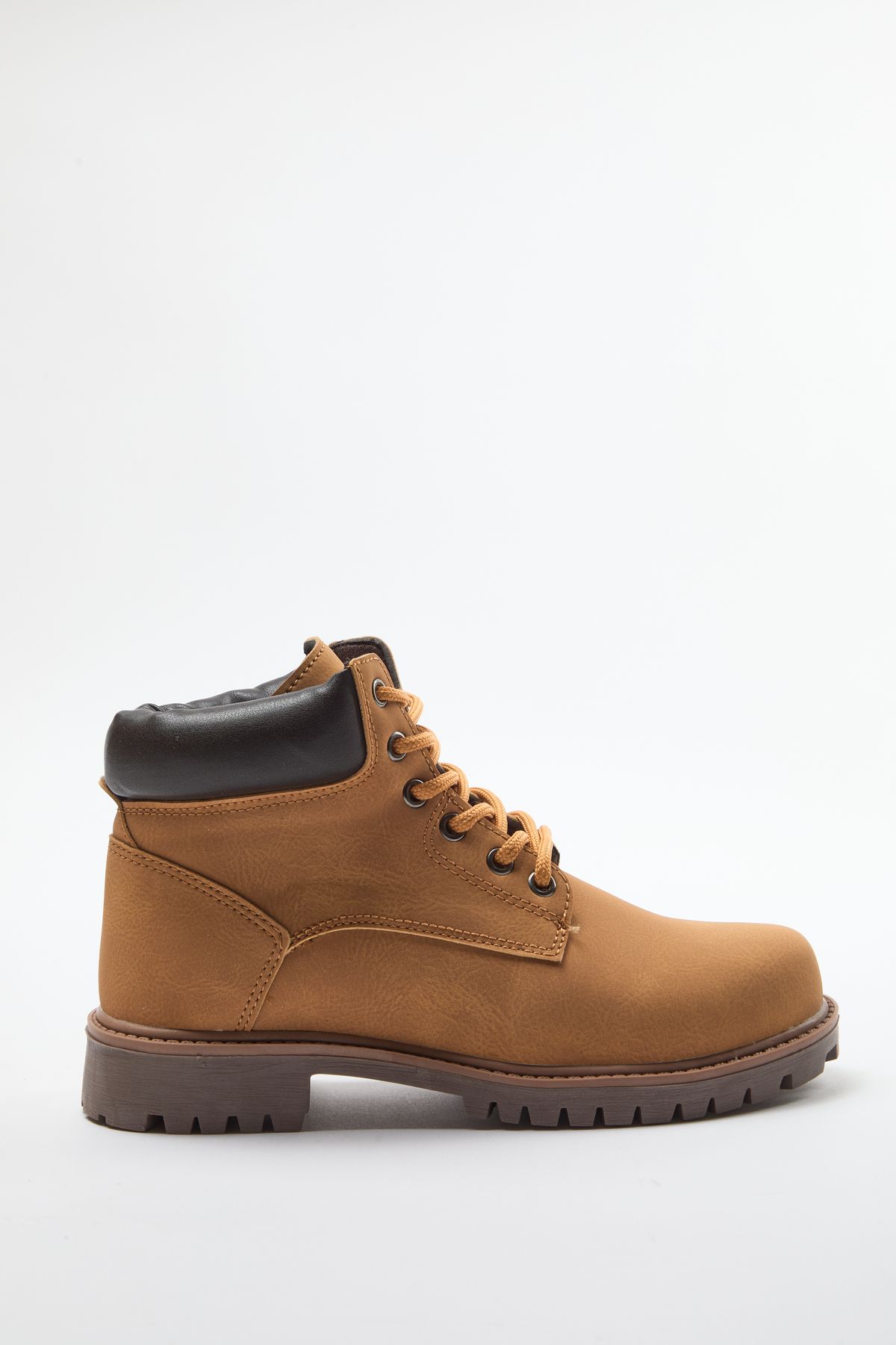 Trendyol Camel Lace-Up Flat Men's Boots