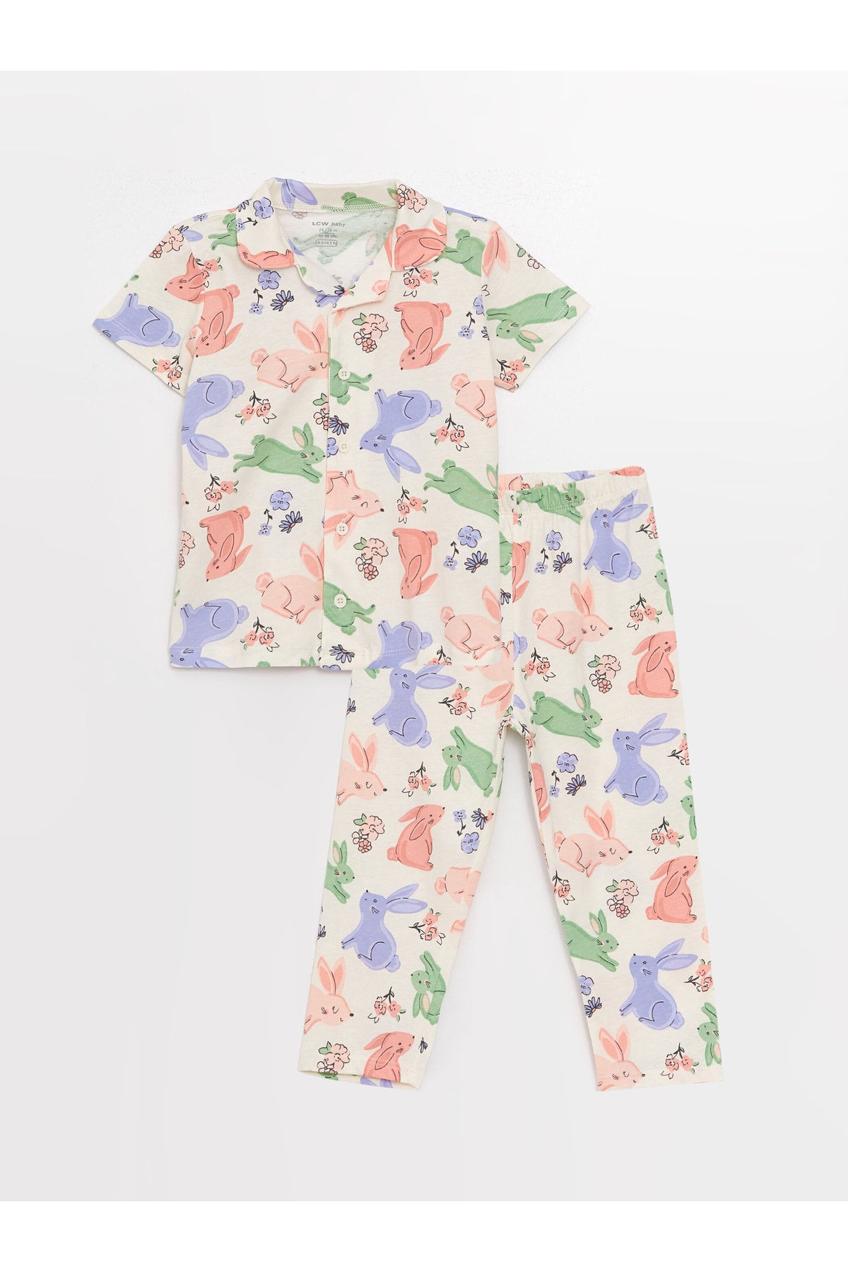LC Waikiki Polo Neck Baby Girl Pajamas Set