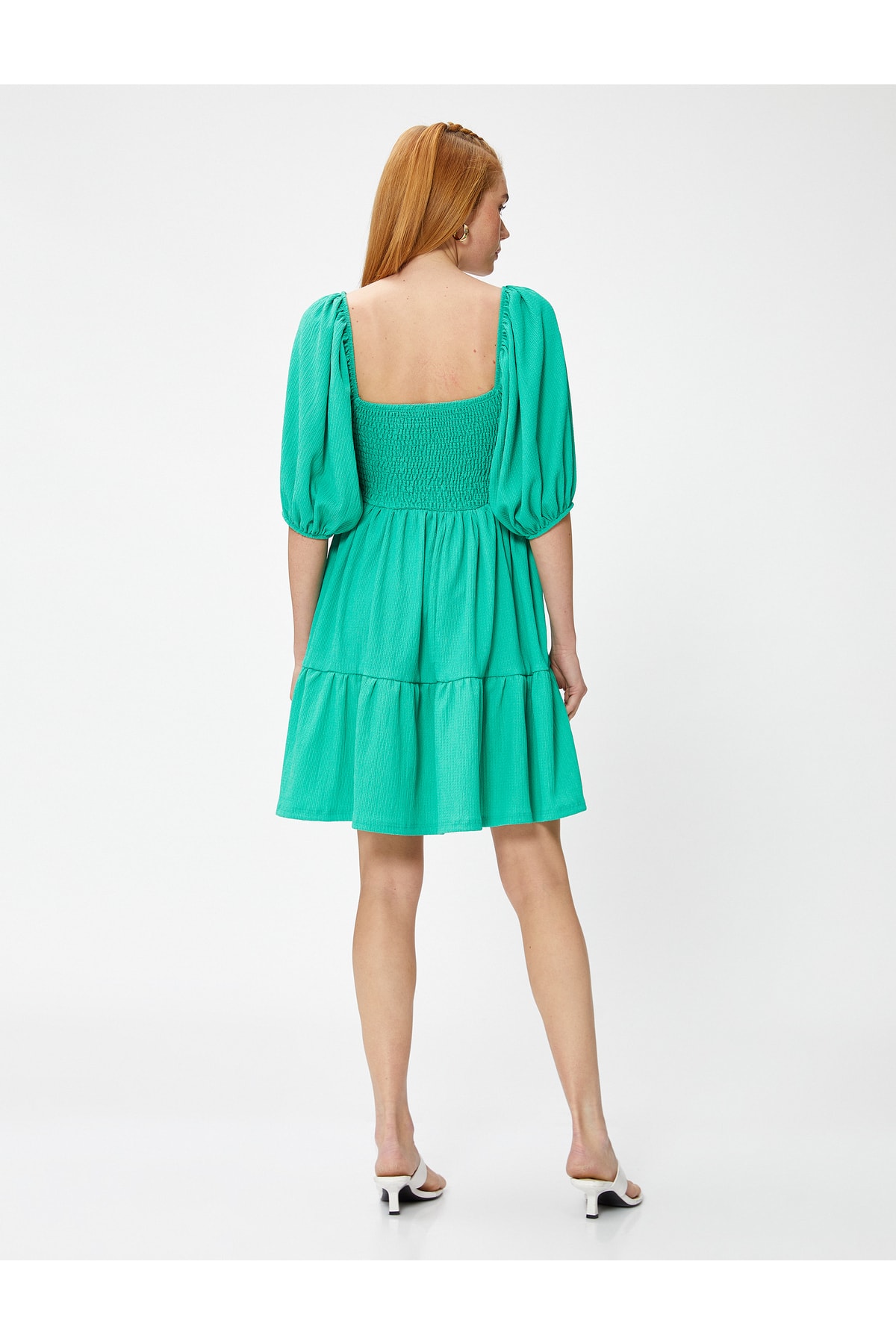 Levně Koton Short, Layered Dress with Balloon Sleeves Gippes