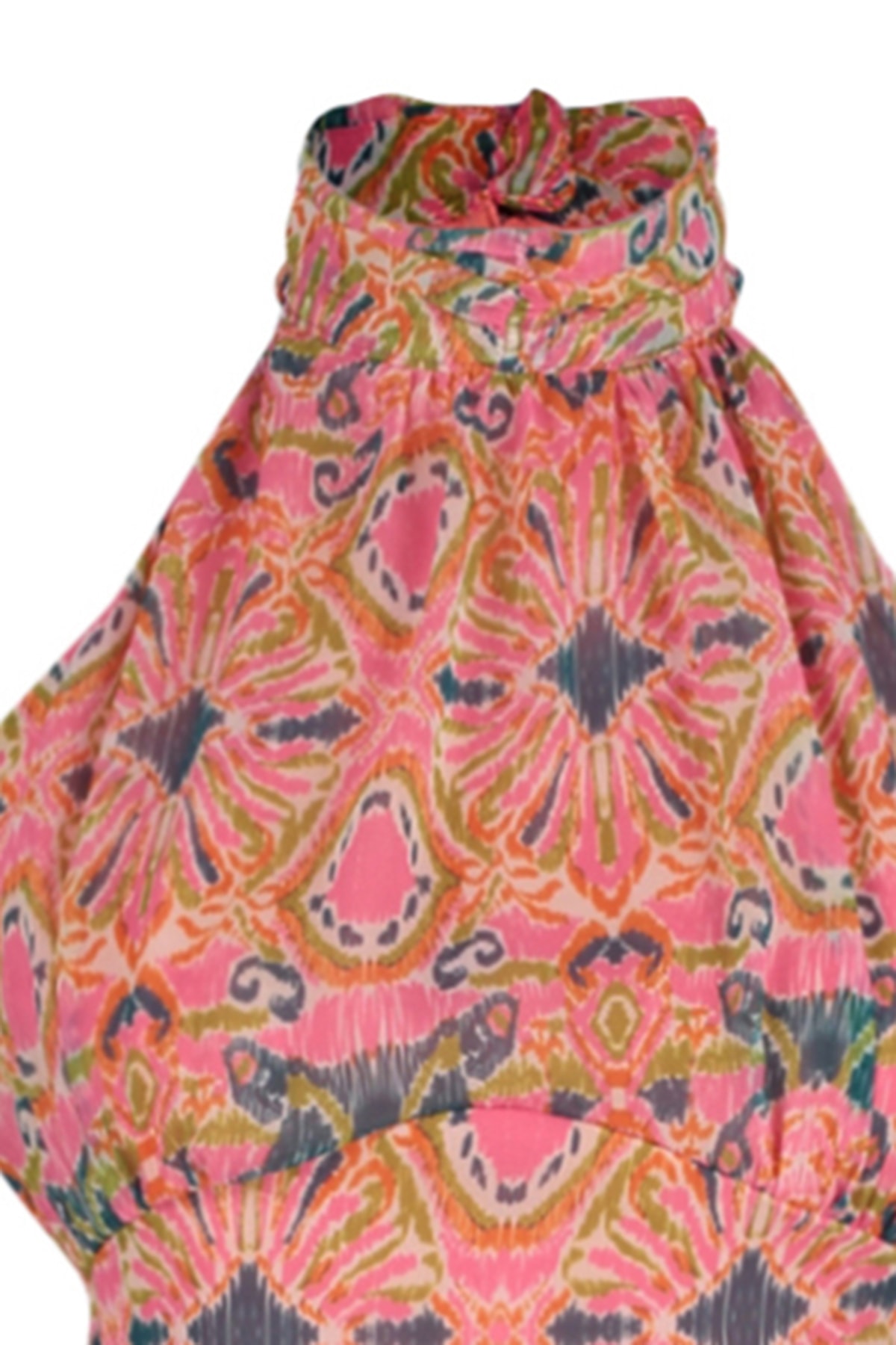 Rochie țesută Trendyol Pink cu decolteu înalt