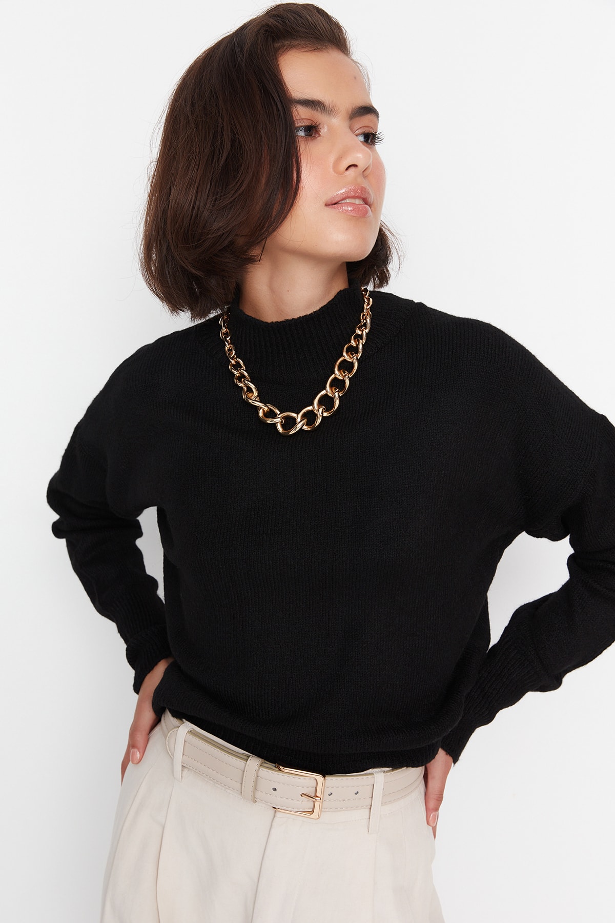 Trendyol Sweater - Black - Regular fit