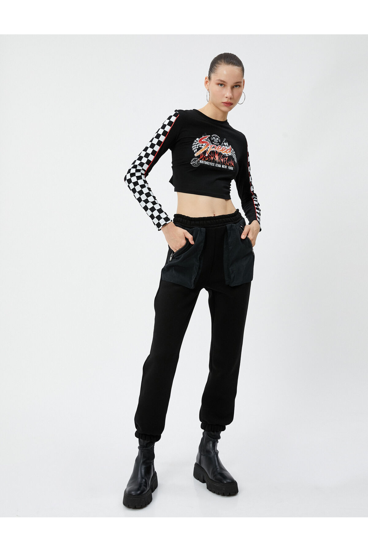 Koton Jogger Sweatpants с цип, джобен детайл, еластична талия.