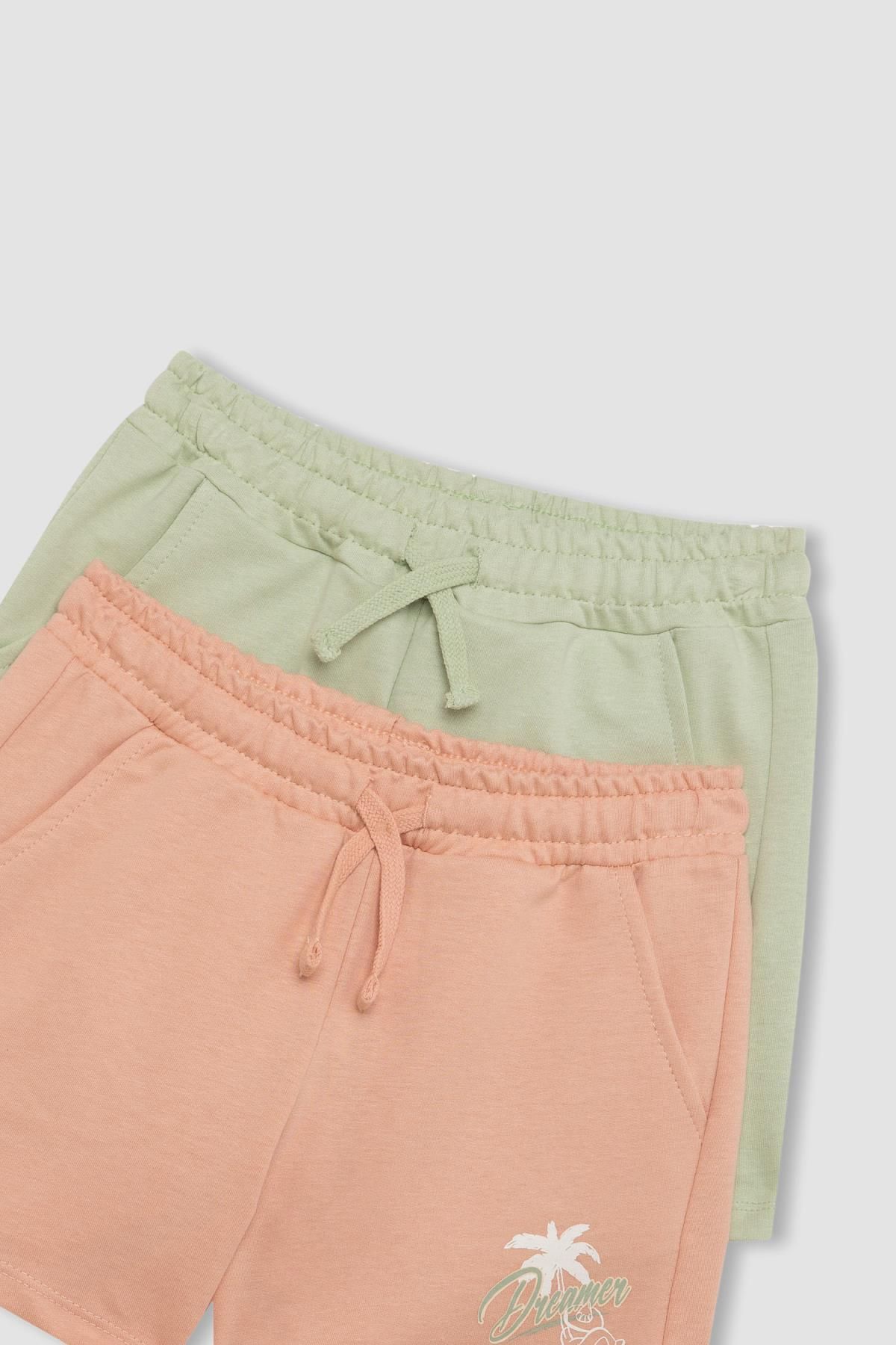 DEFACTO Girl's Basic 2-Piece Shorts