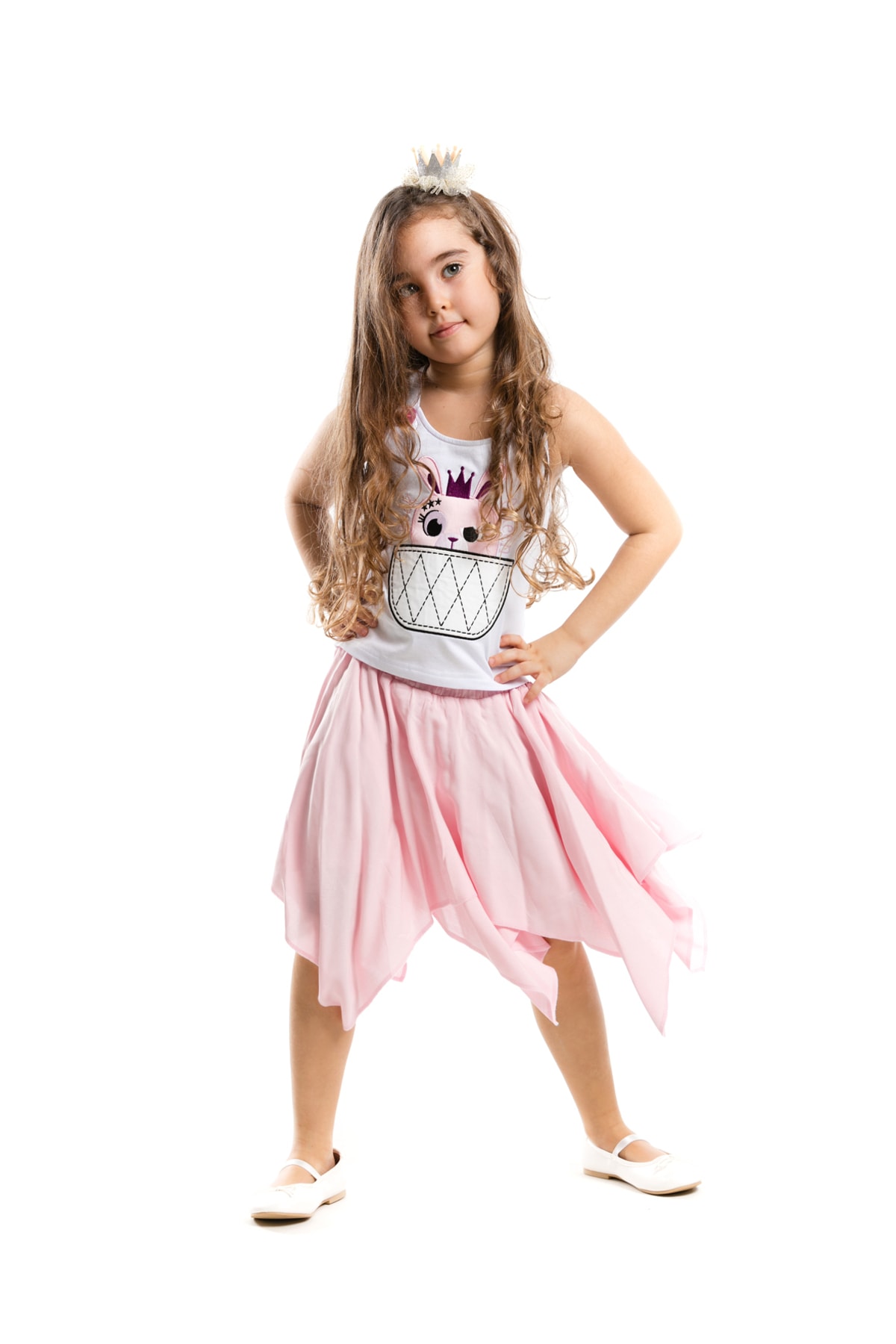 Levně mshb&g Rocker Bunny Girl's T-shirt Handkerchief Skirt Set