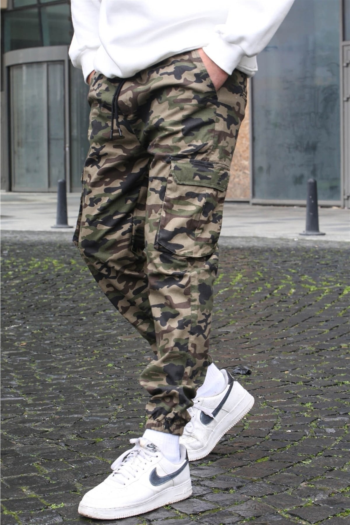 Levně Madmext Men's Cargo Pocket Khaki Camouflage Pants 5447