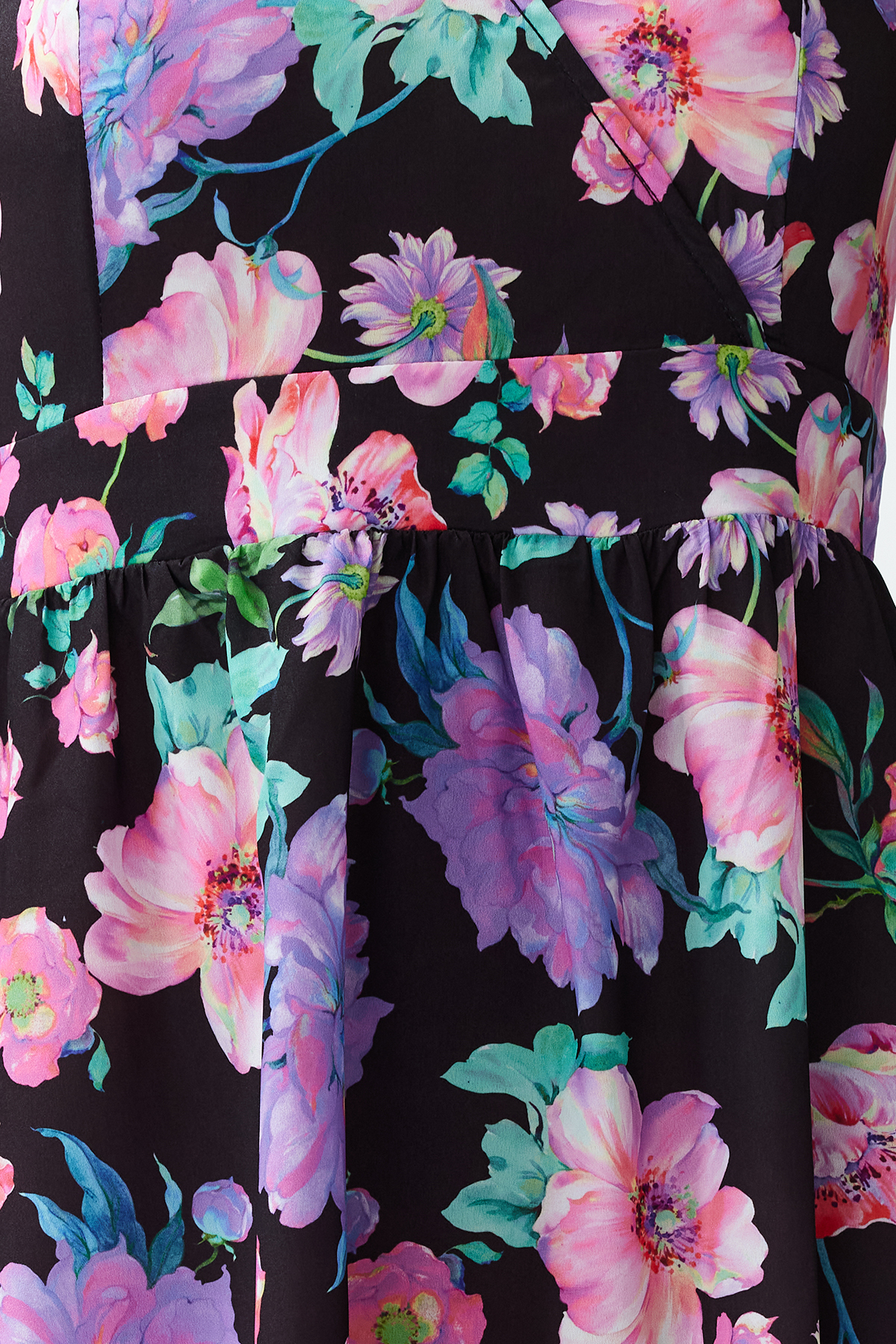 Trendyol Purple Floral Print A-line Double-breasted Collar Mini Woven Dress
