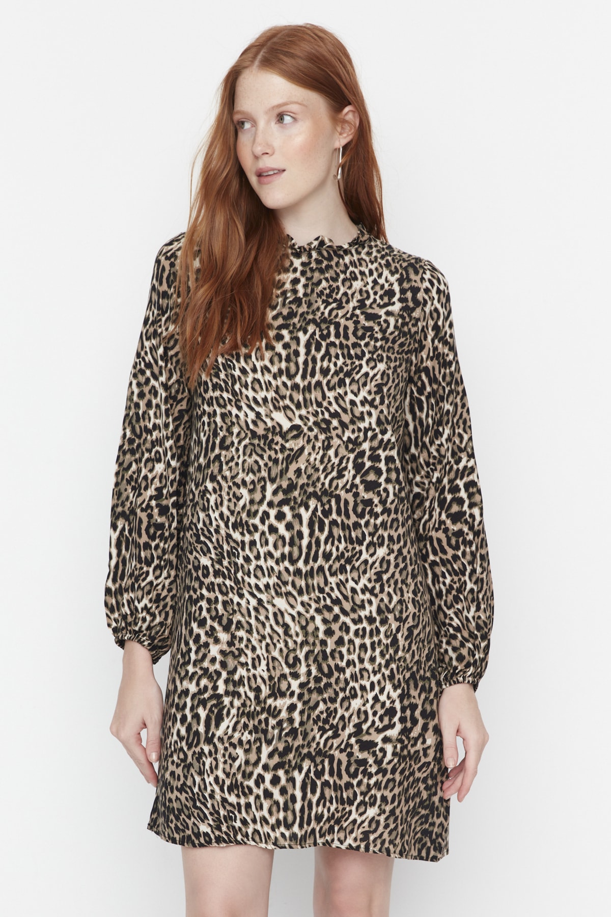 Trendyol Brown Patterned Mini Dress
