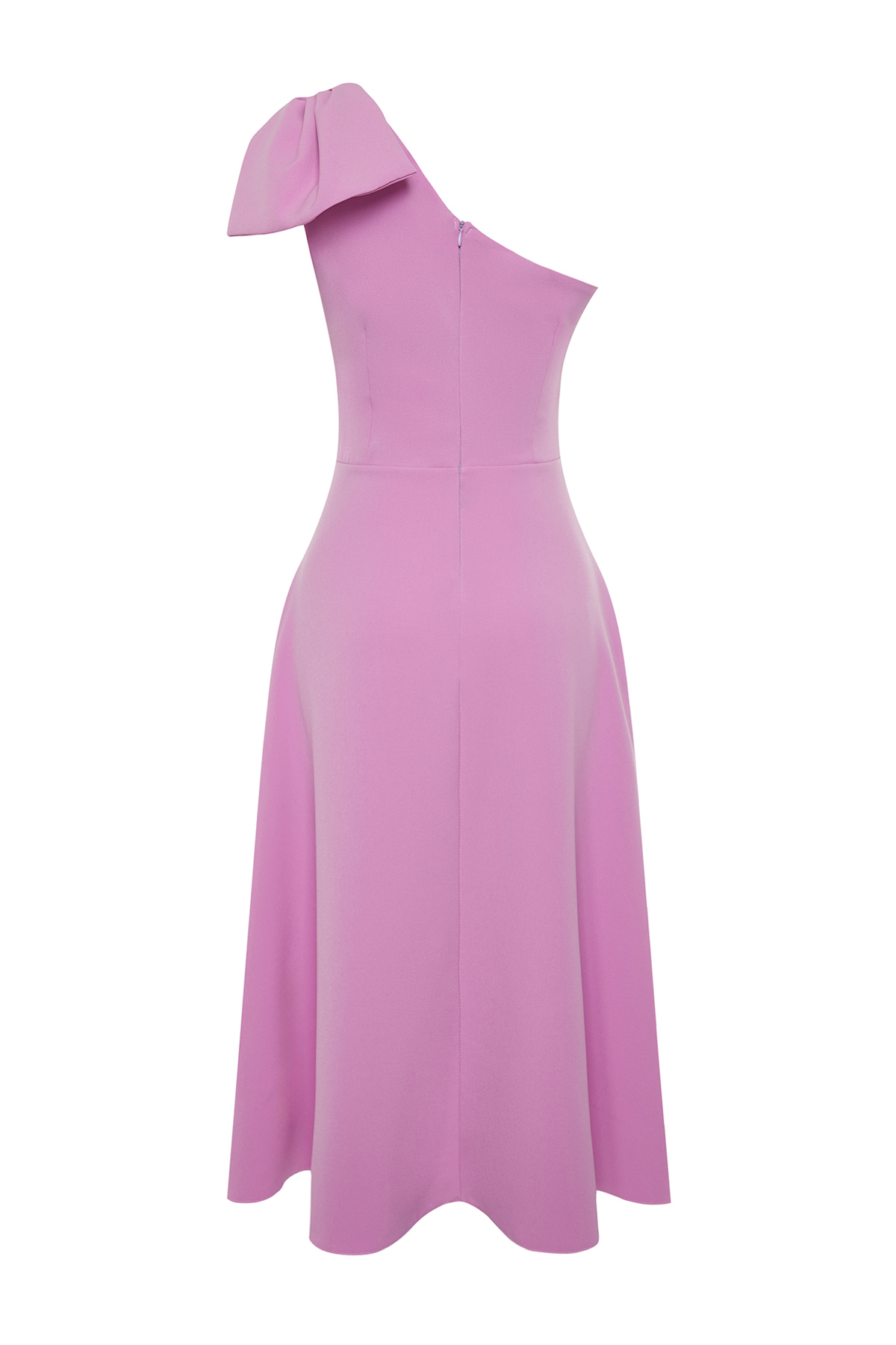 Trendyol Pink A-Cut Bow Detailed Woven Elegant Evening Dress