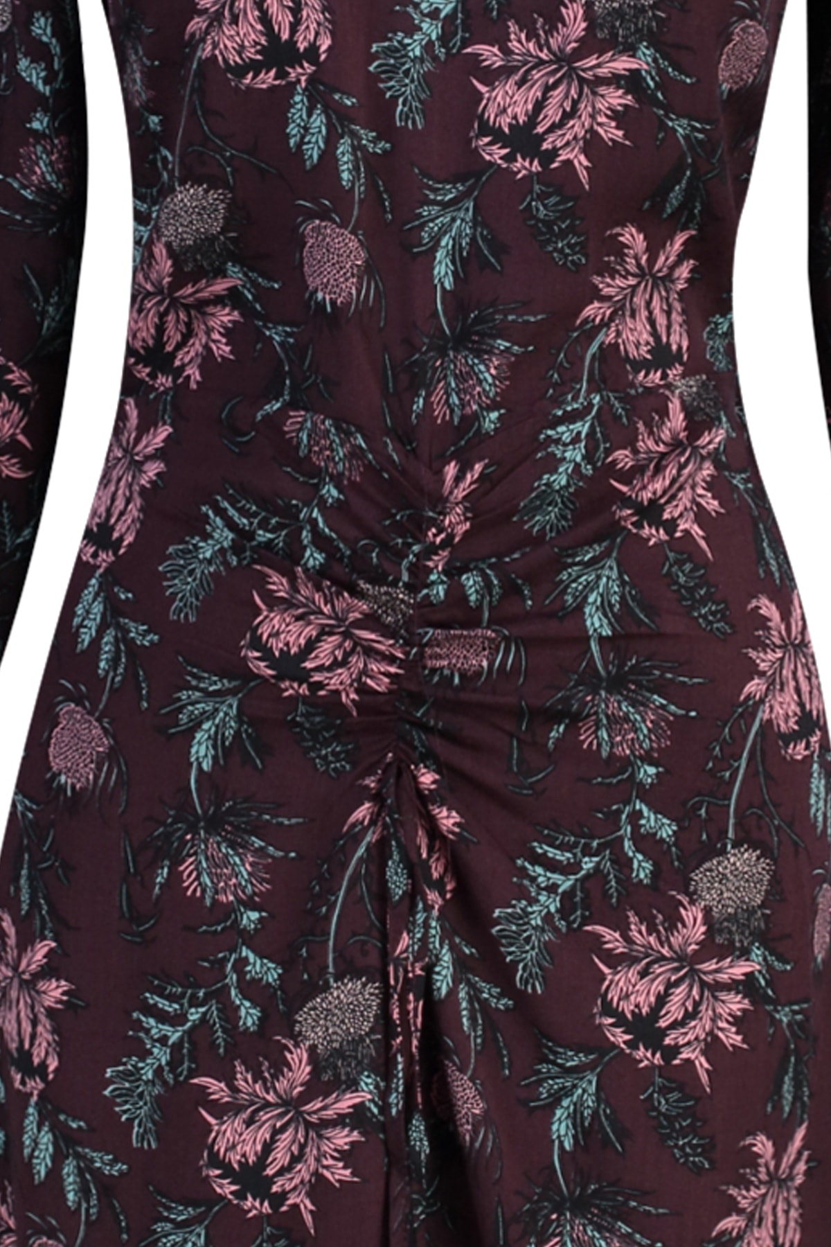 Trendyol burgundia țesută a adunat rochie țesută detaliată