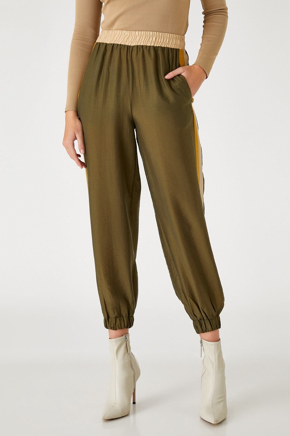 Pantaloni de damă Koton Khaki
