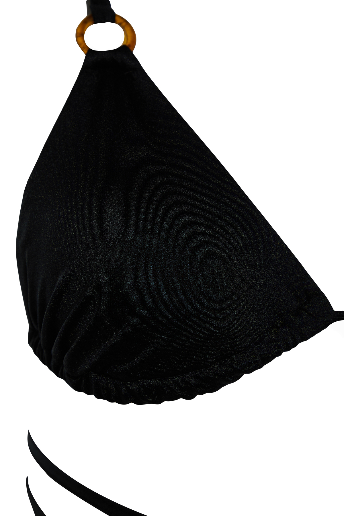 Trendyol Black Triangle Accessorized Bikini Top