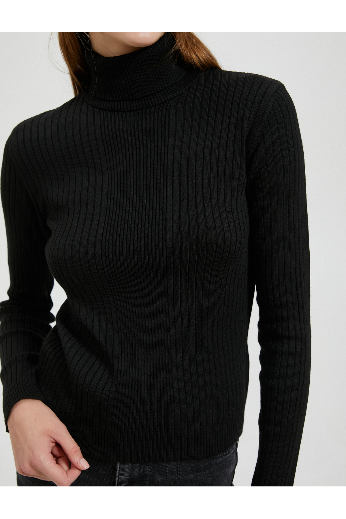 Koton tricotaje cu nervuri pulover turtleneck cașmir texturat