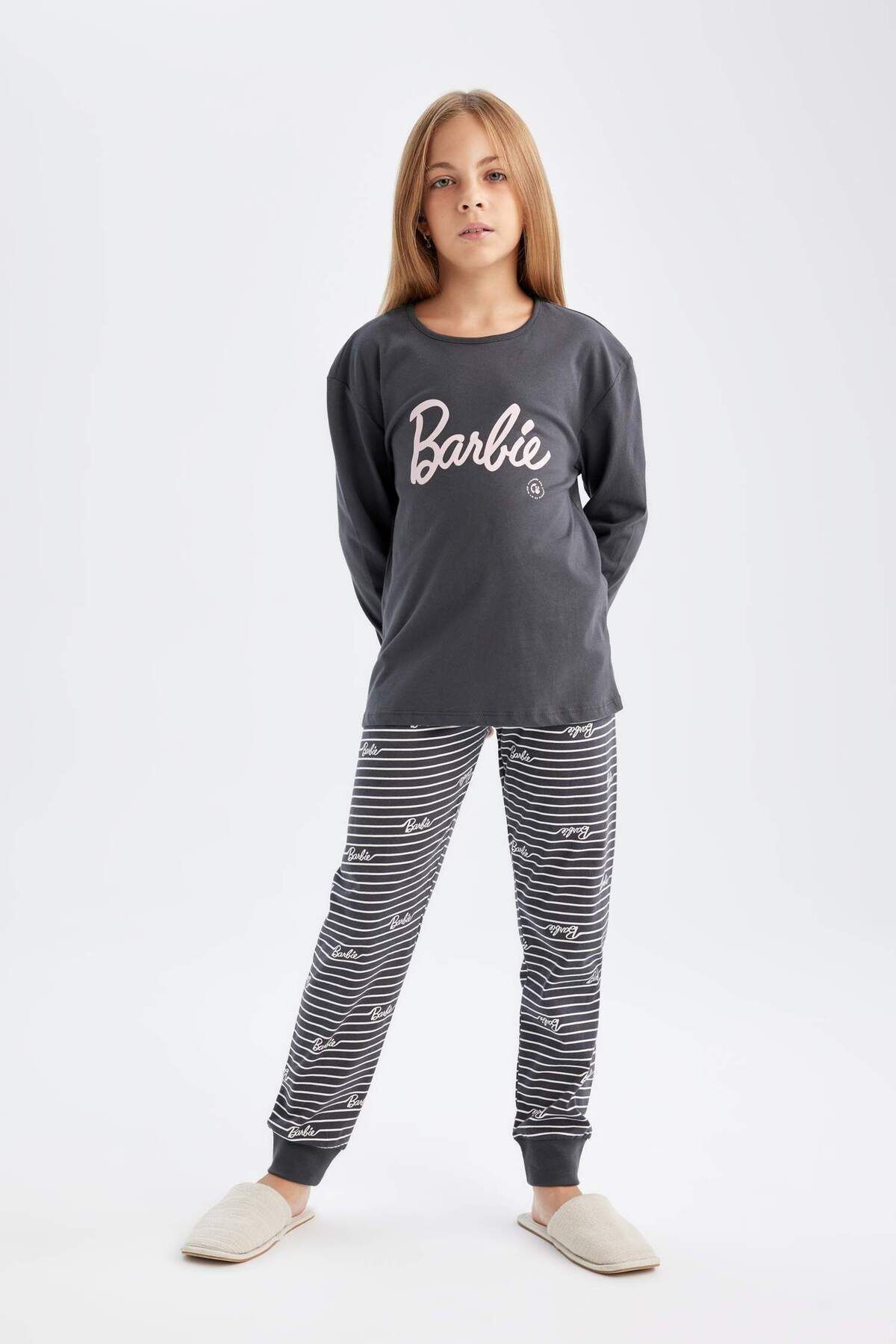 DEFACTO Girl Barbie Long Sleeve Pajama Set