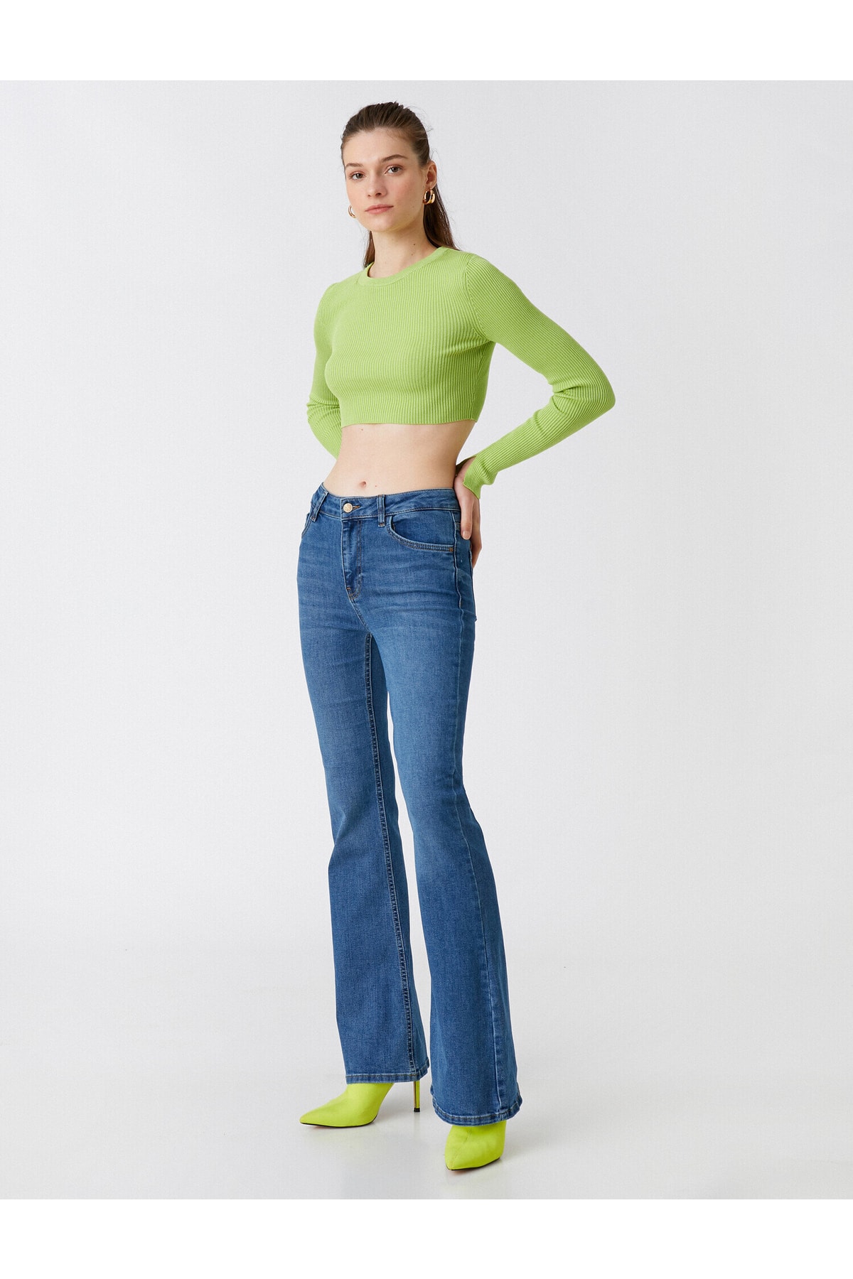 Koton High Waist Spanish Leg Jeans - Victoria Jean