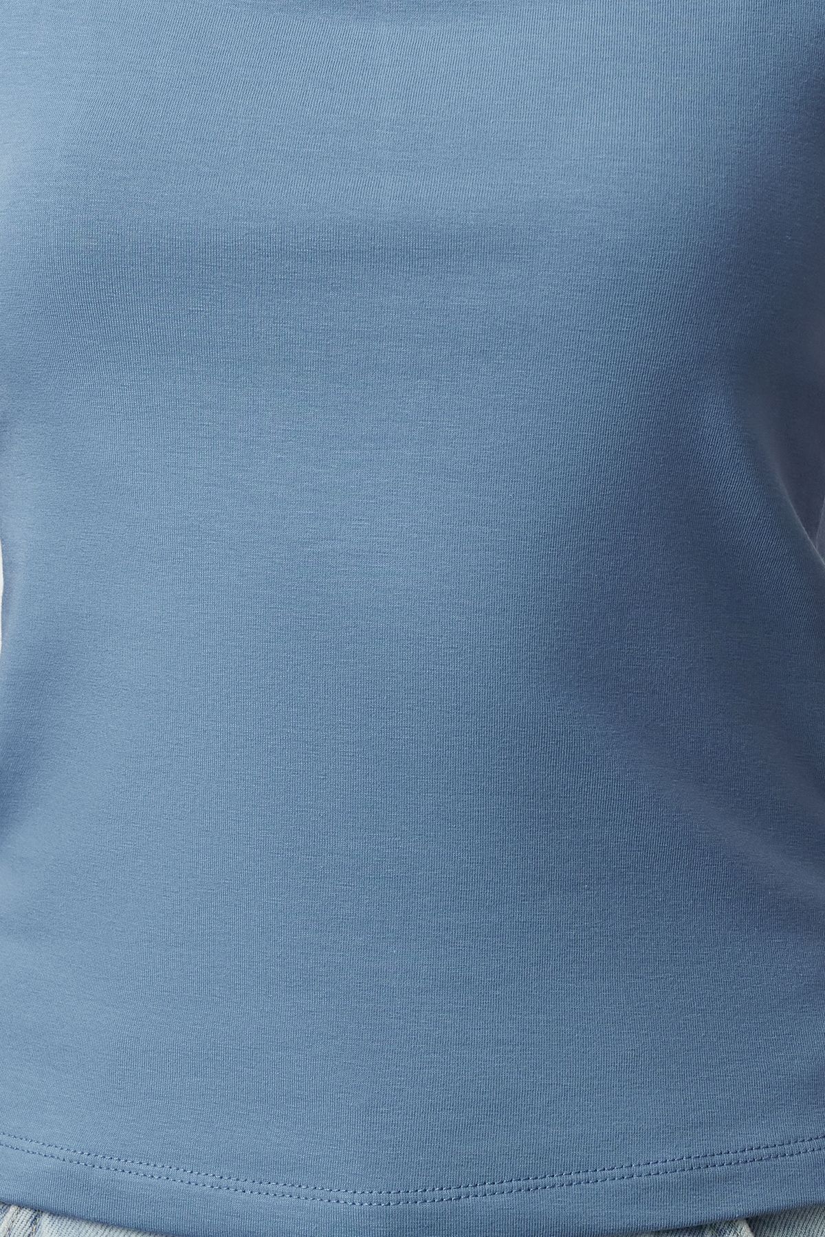 Trendyol Indigo Strap Regular Flexible Knitted Undershirt