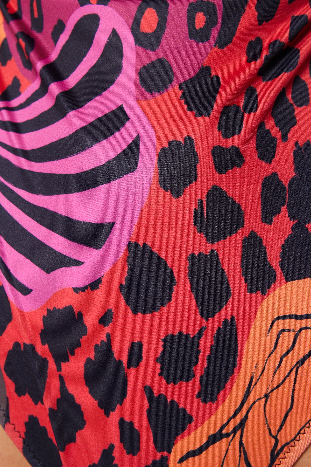 Costum de baie Trendyol Animal Print V-Neck Cut Out/Windowed High Leg