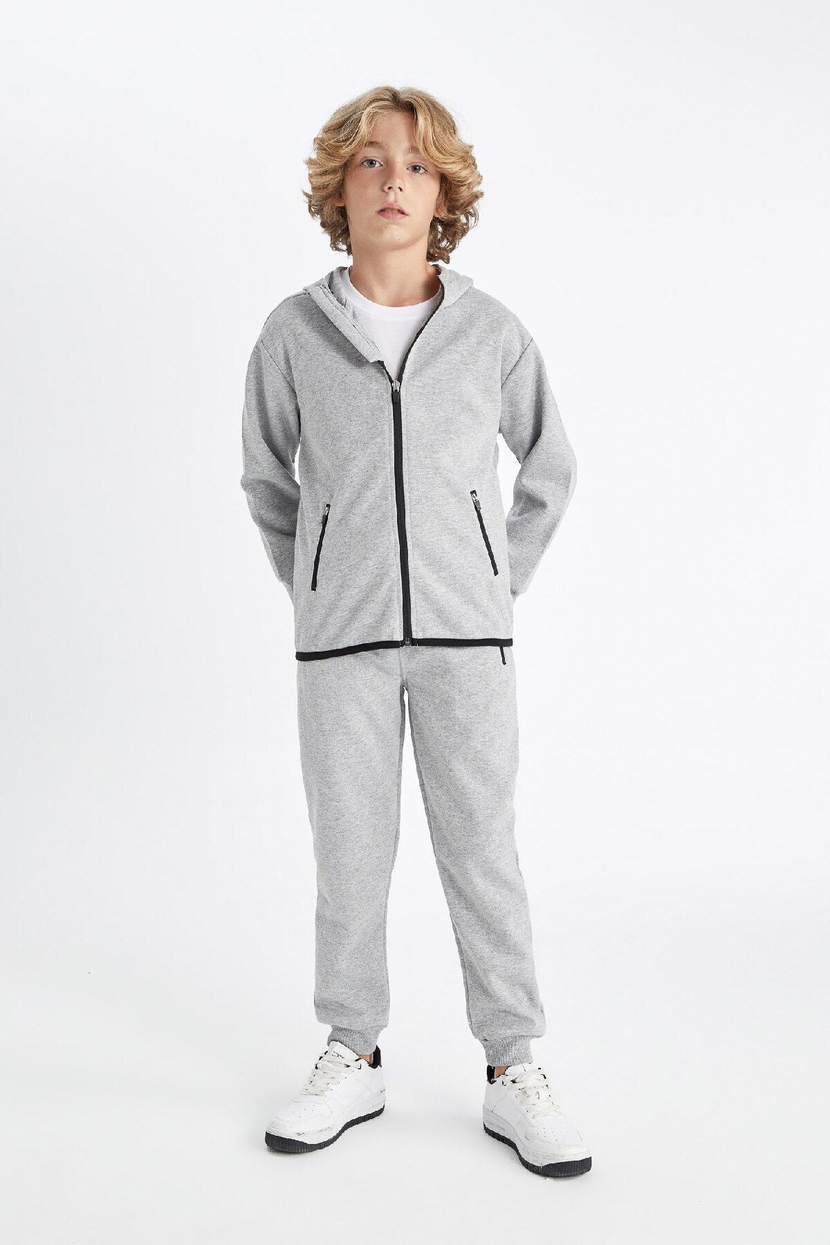 DEFACTO Boy Gray School Tracksuit Bottoms