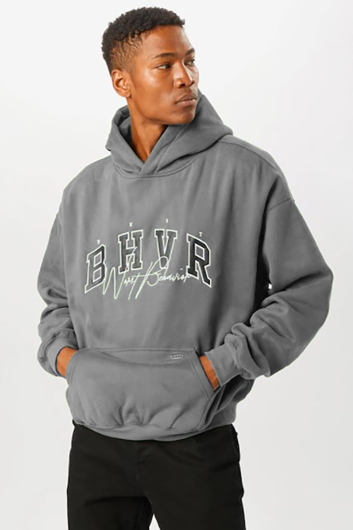 Levně Madmext Dyed Gray Oversize Men's Sweatshirt 5344