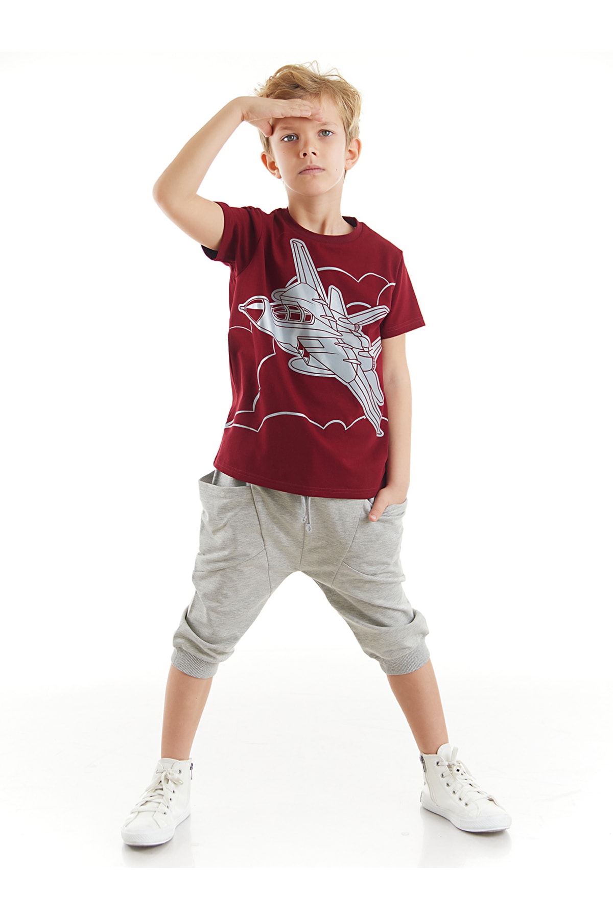 Levně mshb&g Airplane Boy T-shirt Capri Shorts Set