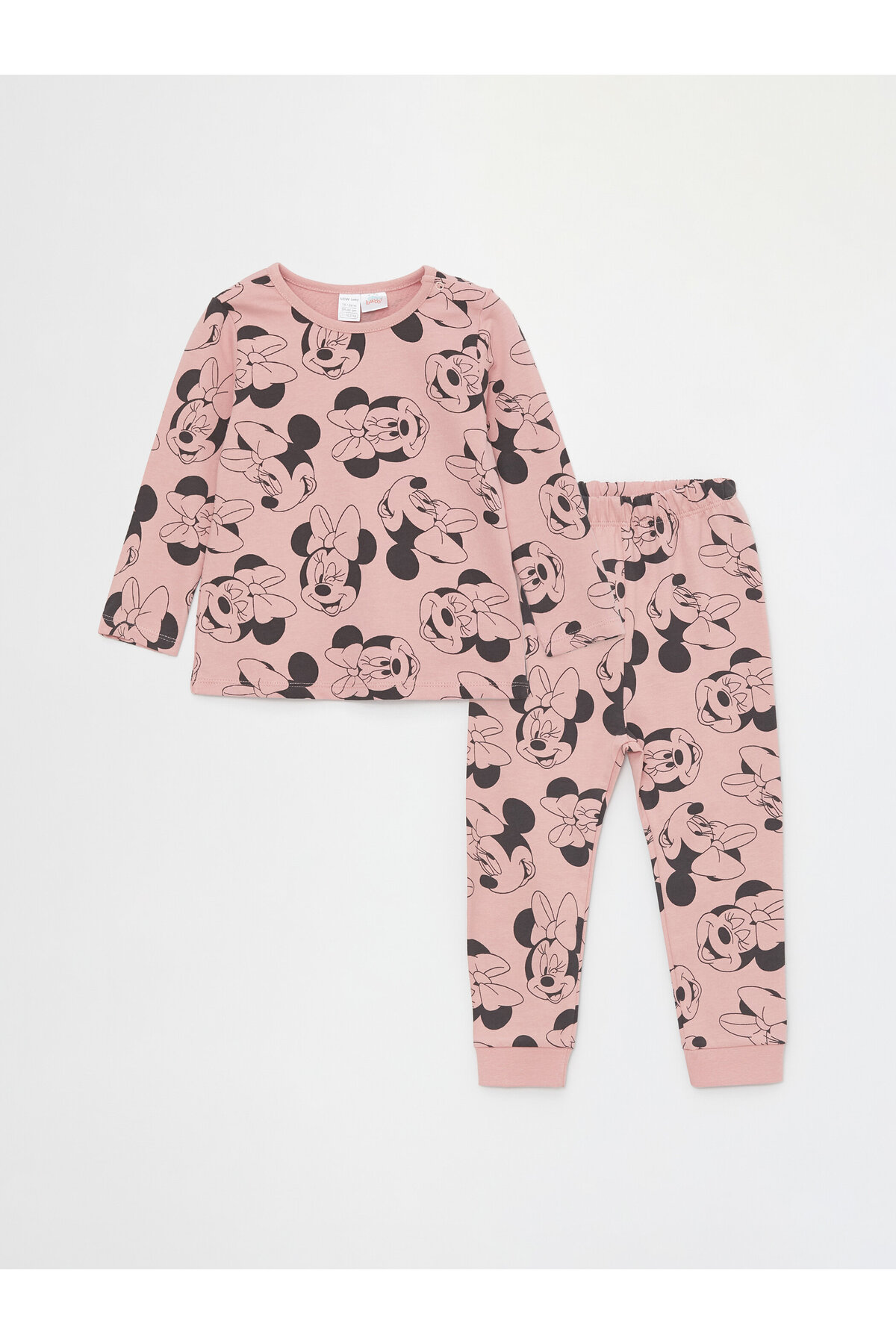 Levně LC Waikiki Crew Neck Minnie Mouse Printed Baby Girl Pajamas Set