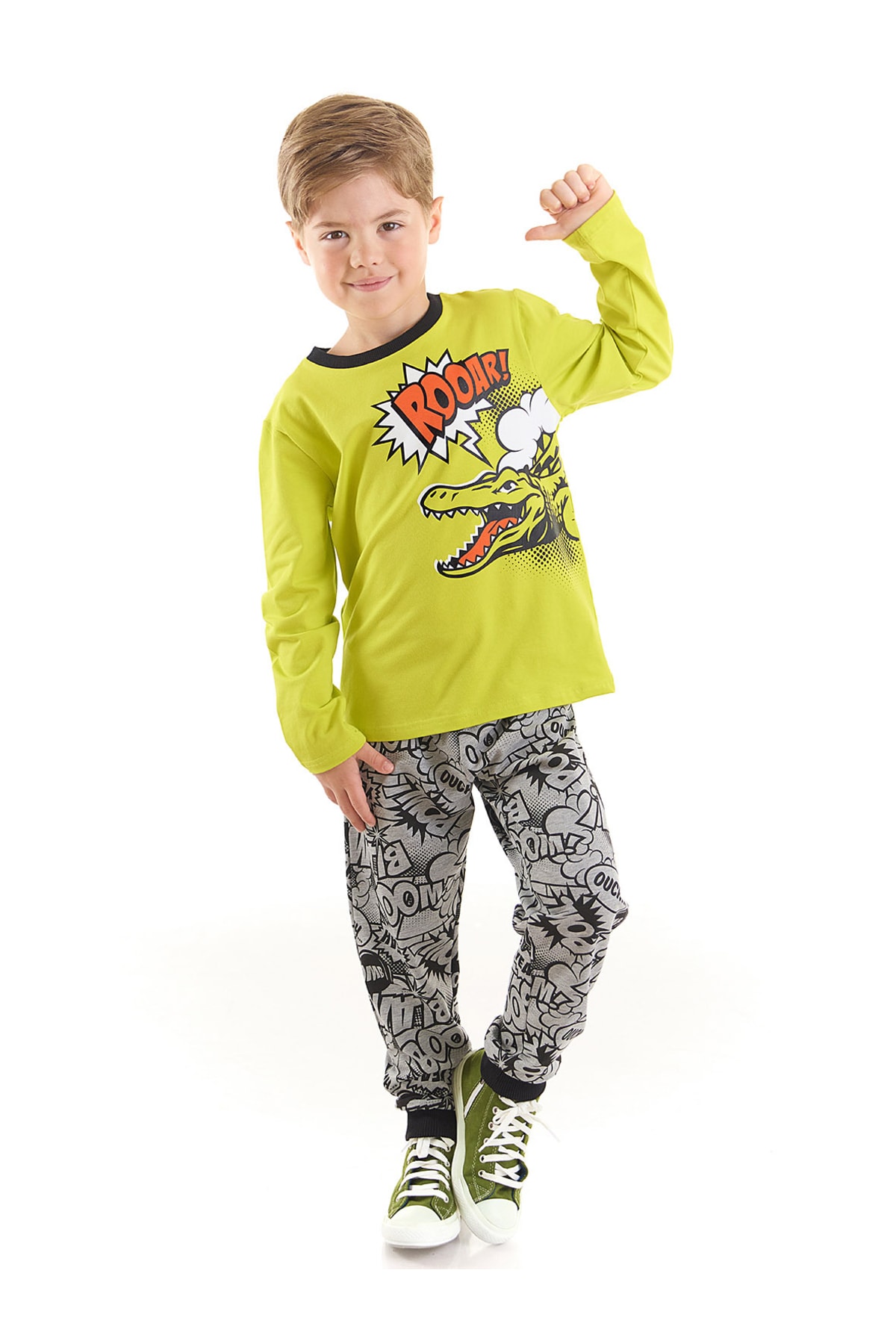 Levně mshb&g Roar Crocodile Boy's T-shirt Trousers Set
