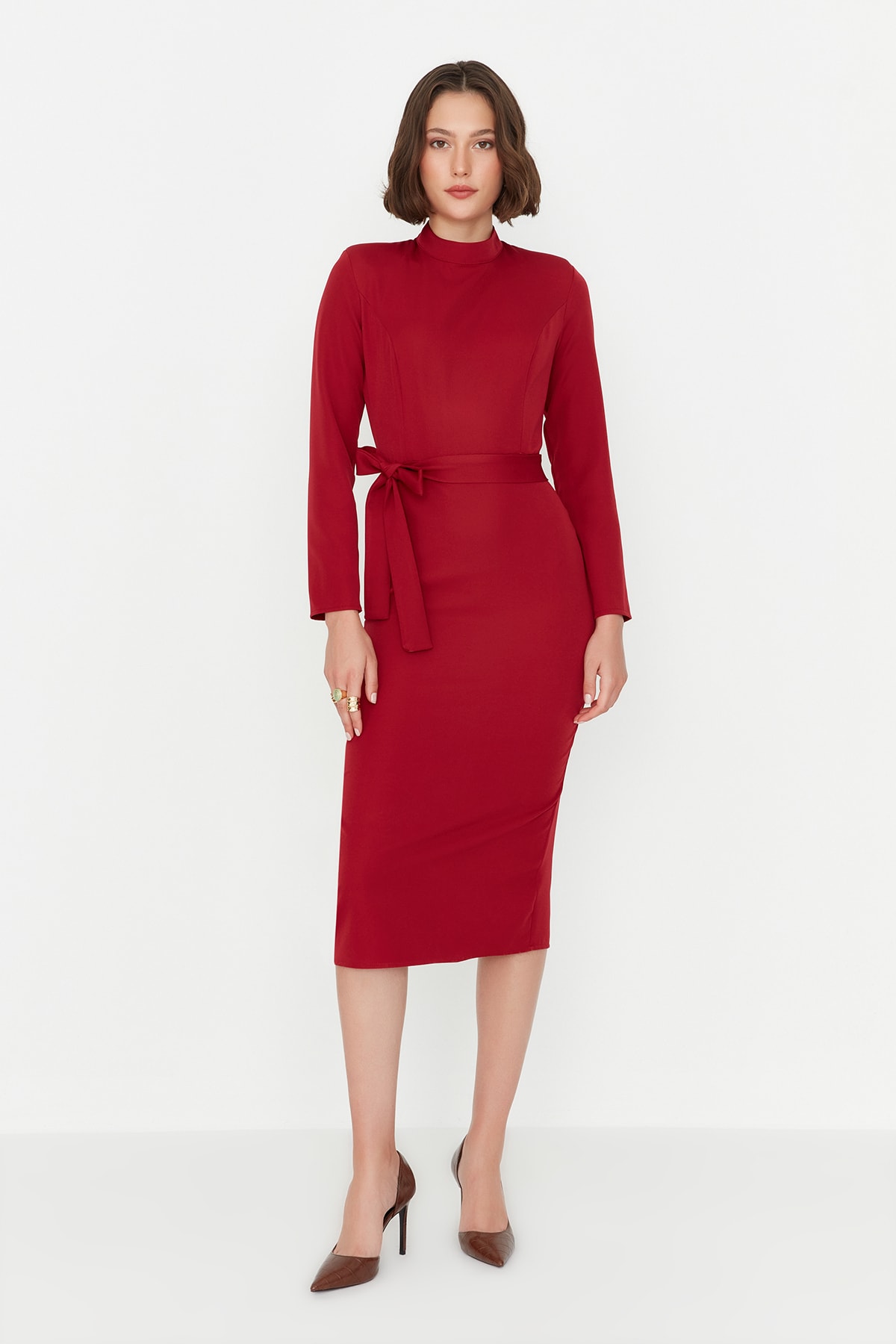 Trendyol Dress - Burgundy - Bodycon