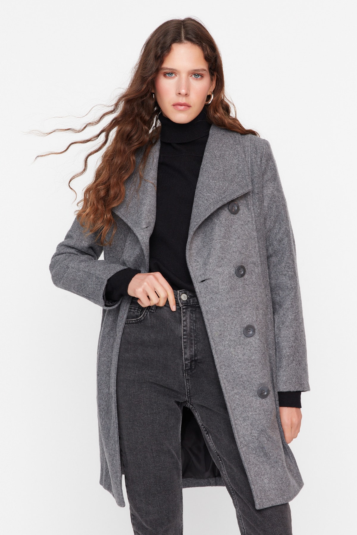 Дамско палто Trendyol Buttoned
