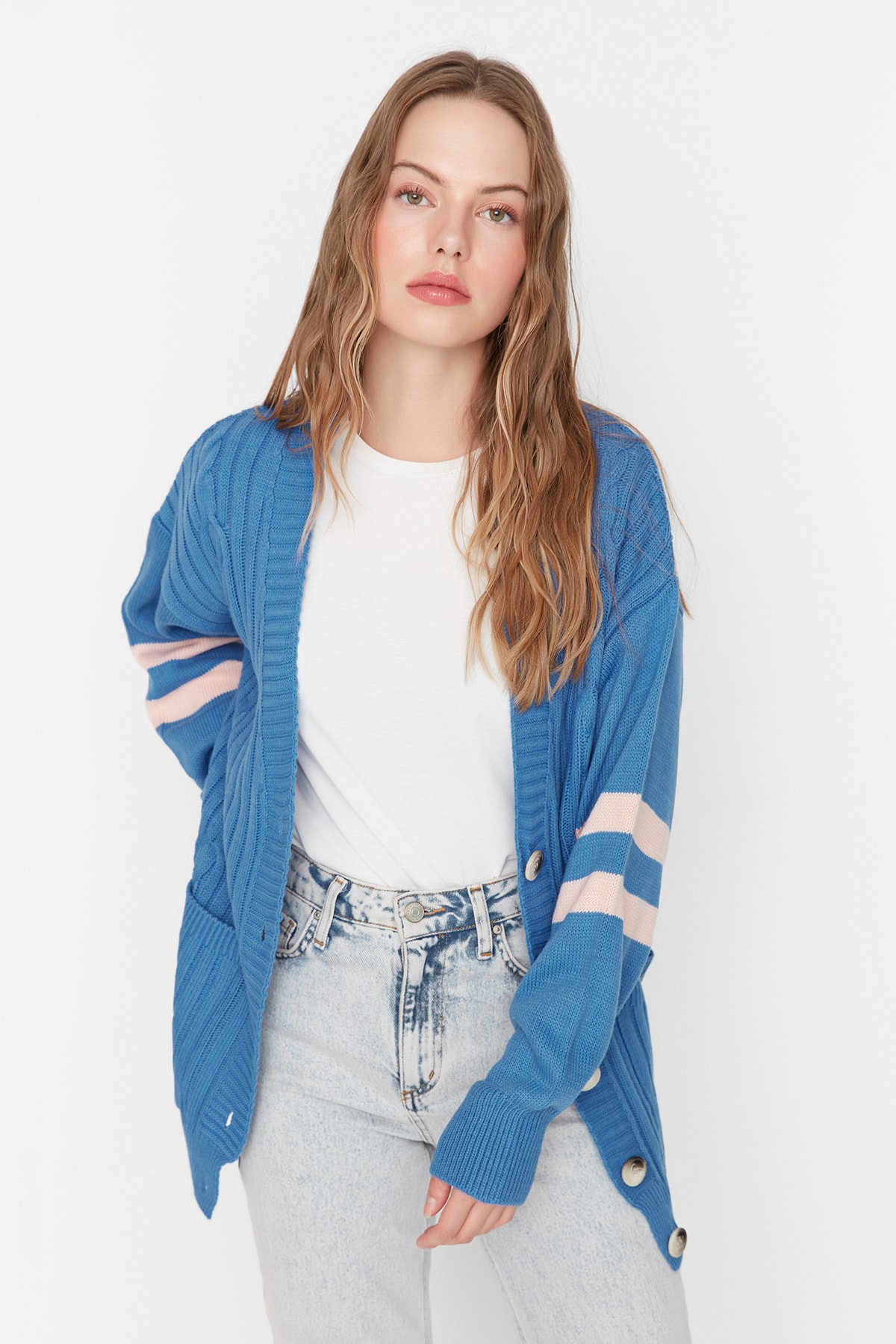 Trendyol Cardigan - Blue - Regular fit