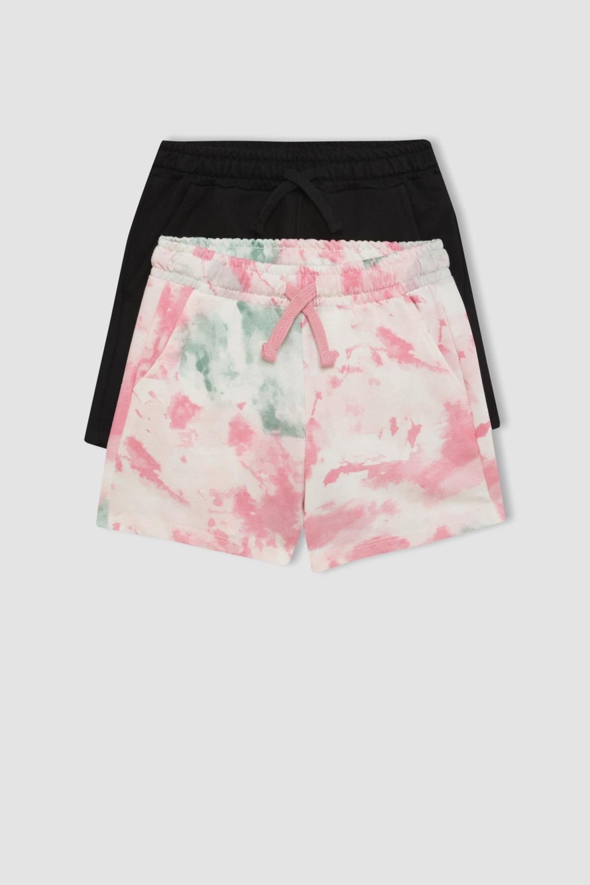 DEFACTO Girl's Printed 2-Piece Shorts