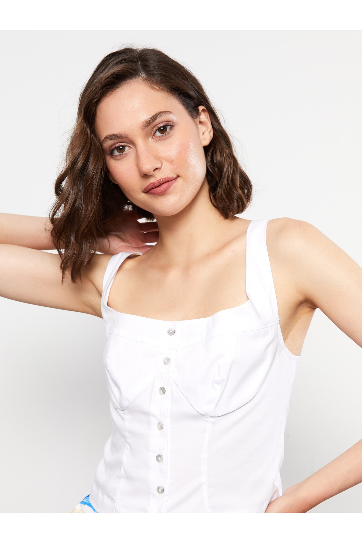 LC Waikiki Women's U-Neck Straight Sleeveless Poplin Blouse