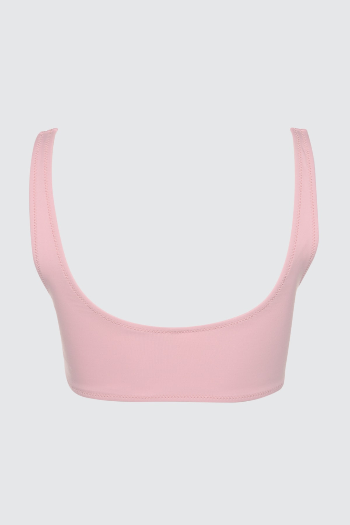 Trendyol White Slogan Bikini Top