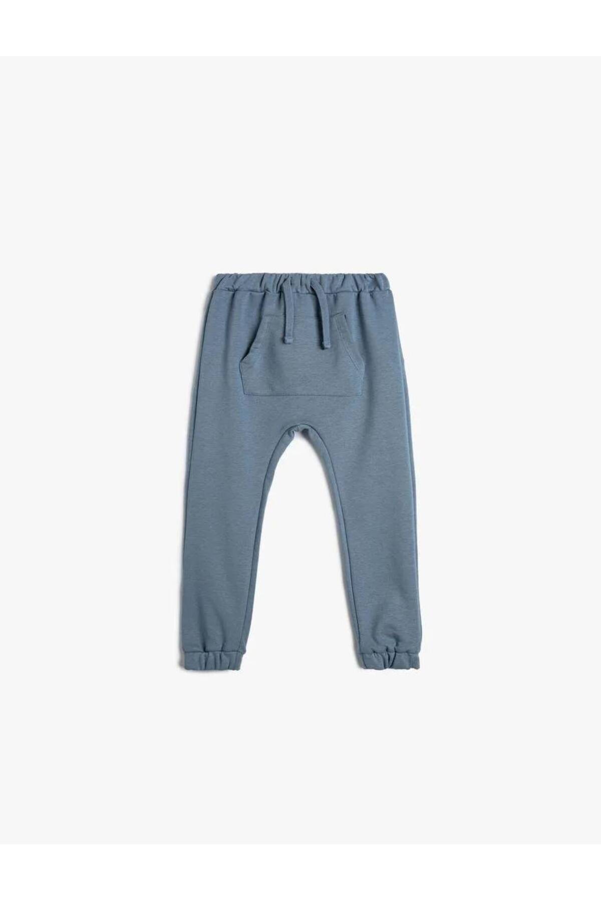 Levně Koton Basic Jogger Sweatpants Kangaroo Pocket Tie Waist