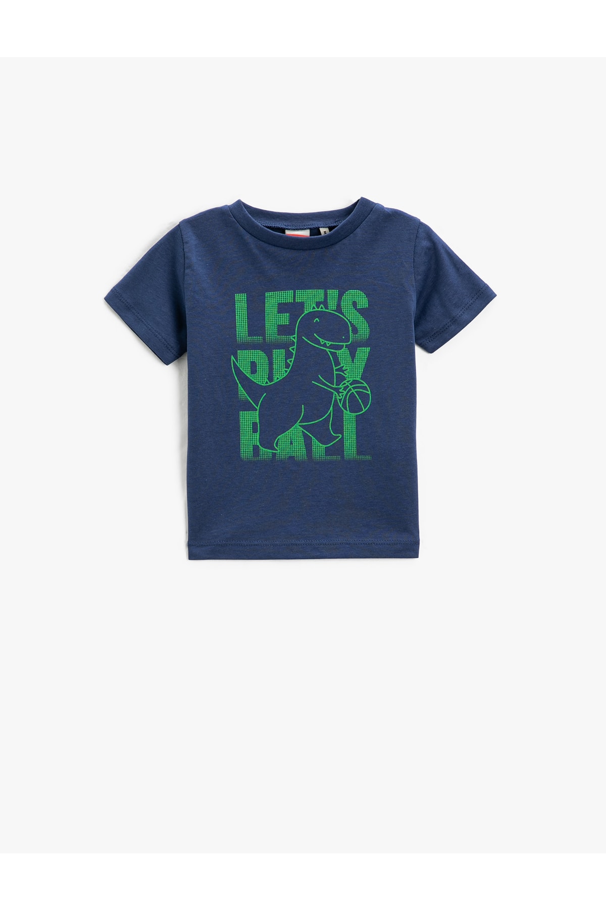 Levně Koton Dinosaur Print T-Shirt with Short Sleeves, Crew Neck